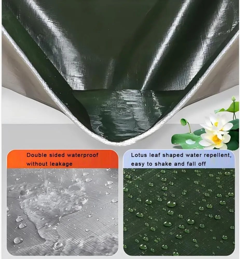 Zfmnoyev PE Dustproof Rainproof Tarpaulin, Heavy Duty Tarp Canvas, Coverage Tarp, Tear Resistant, Multi-Use Protective Cover Car Cover/Pergola (Color : Gray, Size : 8x10m)