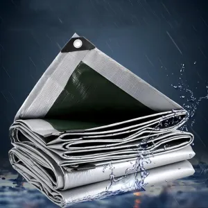 Zfmnoyev PE Dustproof Rainproof Tarpaulin, Heavy Duty Tarp Canvas, Coverage Tarp, Tear Resistant, Multi-Use Protective Cover Car Cover/Pergola (Color : Gray, Size : 8x10m)