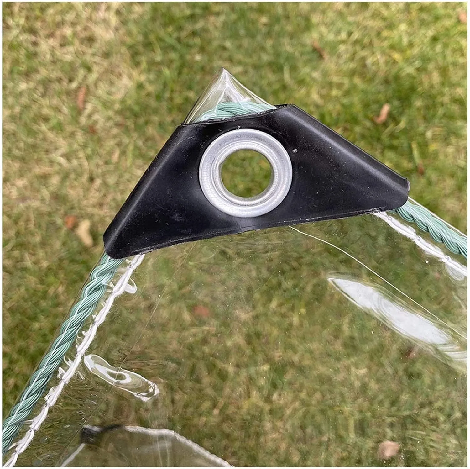 ZHANGQINGXIU Transparent PVC Tarpaulin, Waterproof Tent Cover, 12mil Thickness Tear Resistant Rubber Reinforced Angle Includes Grommets Every 1.6 'on All Sides (Color : Clear, Size : 5x2.3m)