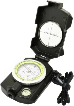 Zhong Versatile Metal Compass with Glow-in-The-Dark Outdoor Gear with Inclinometer
