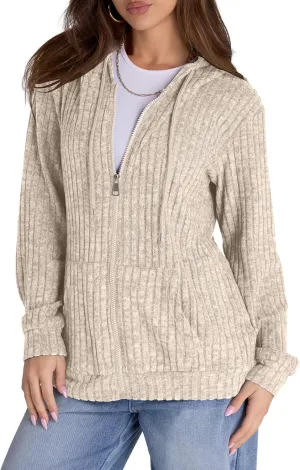 Zip Up Hoodie Women Oversized Sweatshirt Long Sleeve 2025 Fall Outfit Lightweight Jackets Workout Clothes