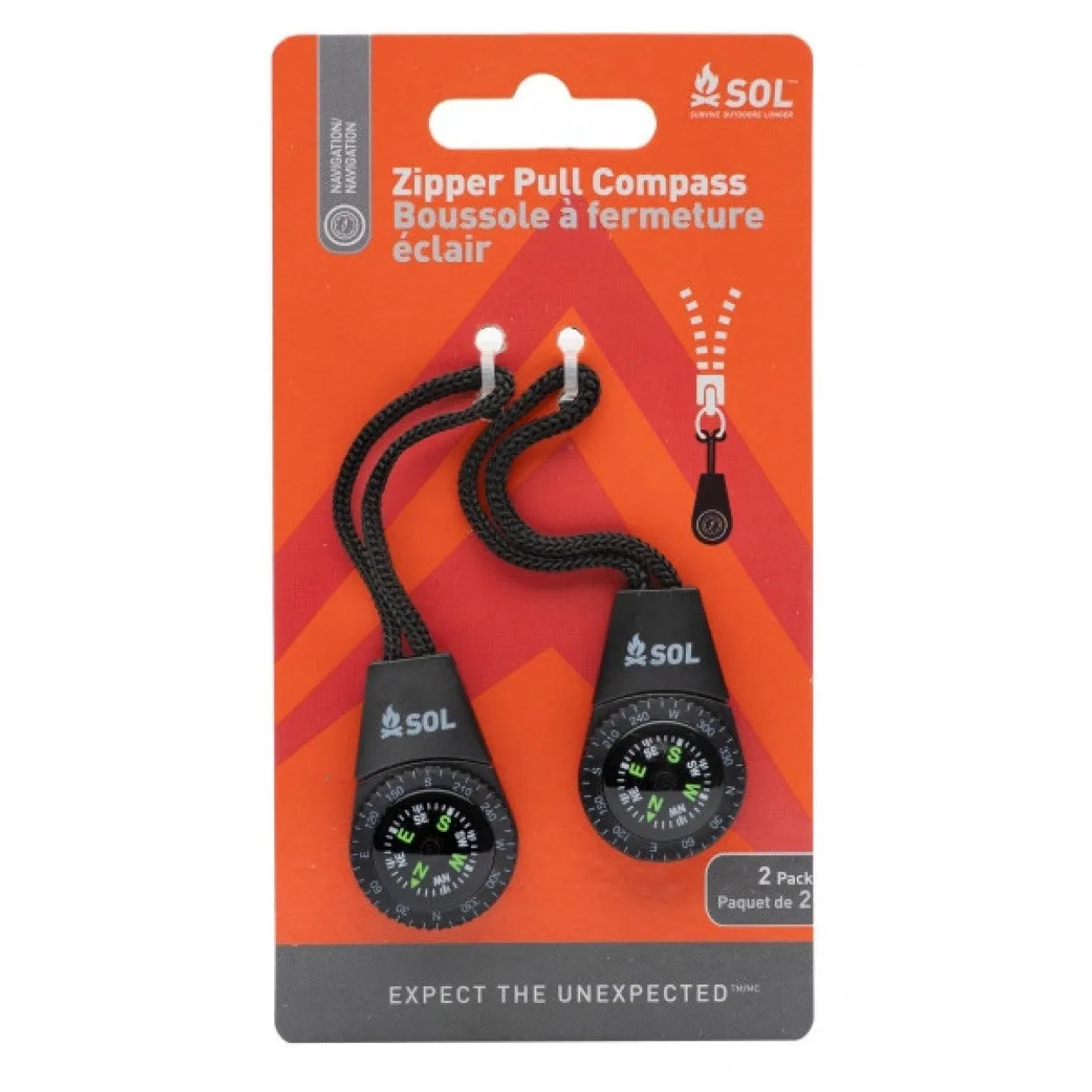 Zipper Pull Compass
