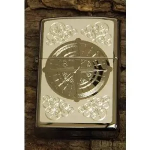 Zippo Lighter - Compass Rose Black Ice