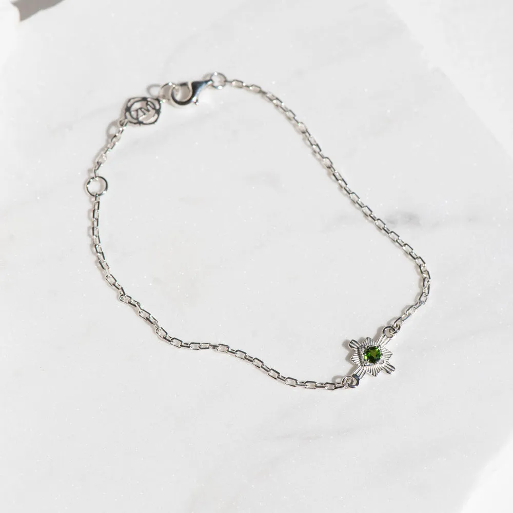 Zoe & Morgan Inka Bracelet - Sterling Silver & Chrome Diopside