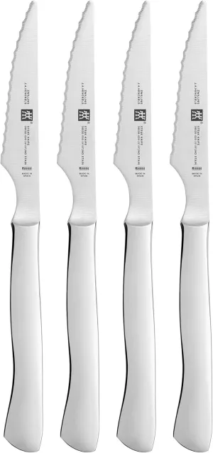 ZWILLING Knives Steak Knife Set, 4-piece, Stainless Steel, Serrated